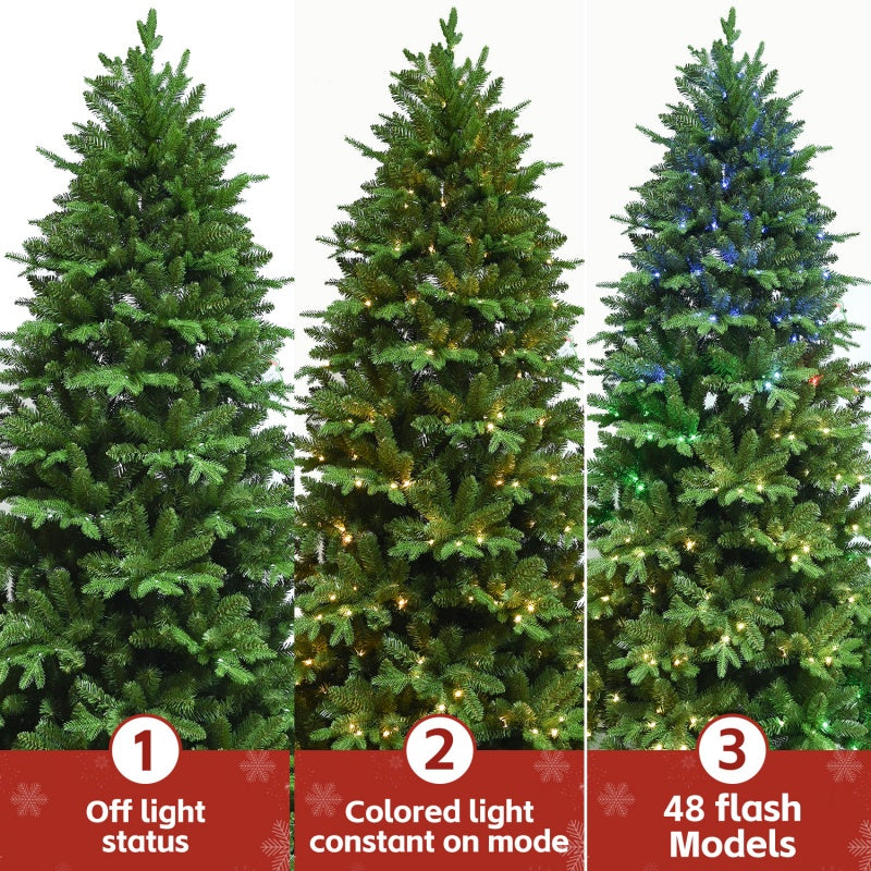 7ft Mixed PE/PVC Christmas Tree with RGB LED Lights