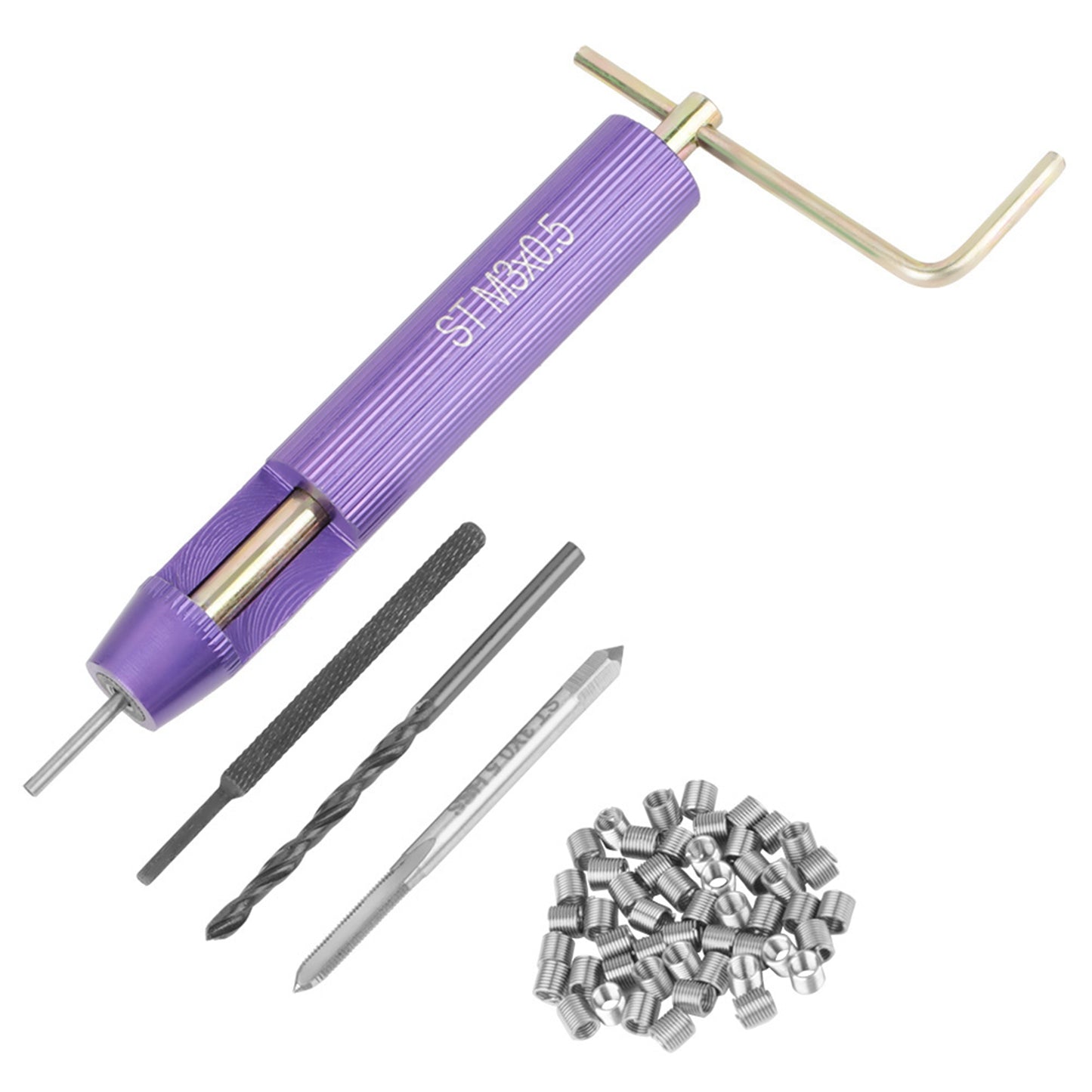 50pcs Stainless Steel Coiled Wire Helical Screw Thread Inserts M3 X 2D