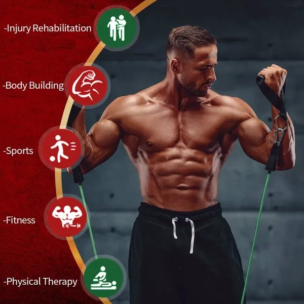 5-Piece Resistance Band Set for Strength Training and Fitness