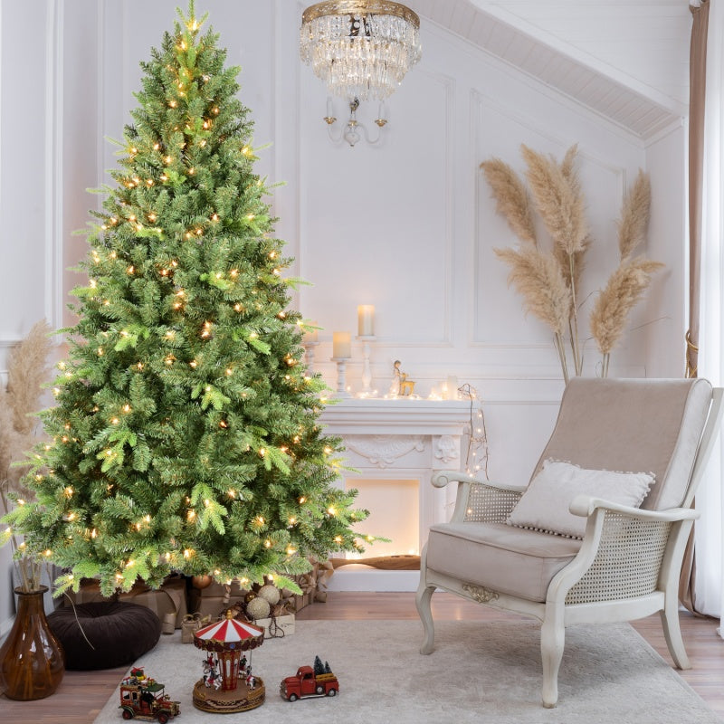 9ft Green PE/PVC Christmas Tree with 800 UL Lights