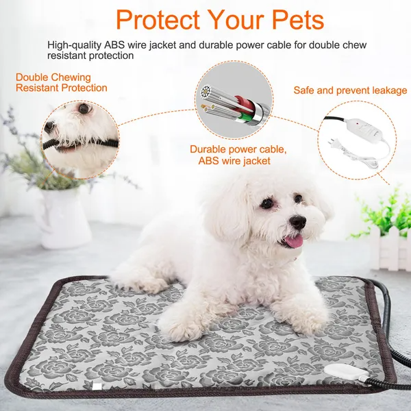 Waterproof Electric Pet Heating Pad for Dogs & Cats, Adjustable Temperature