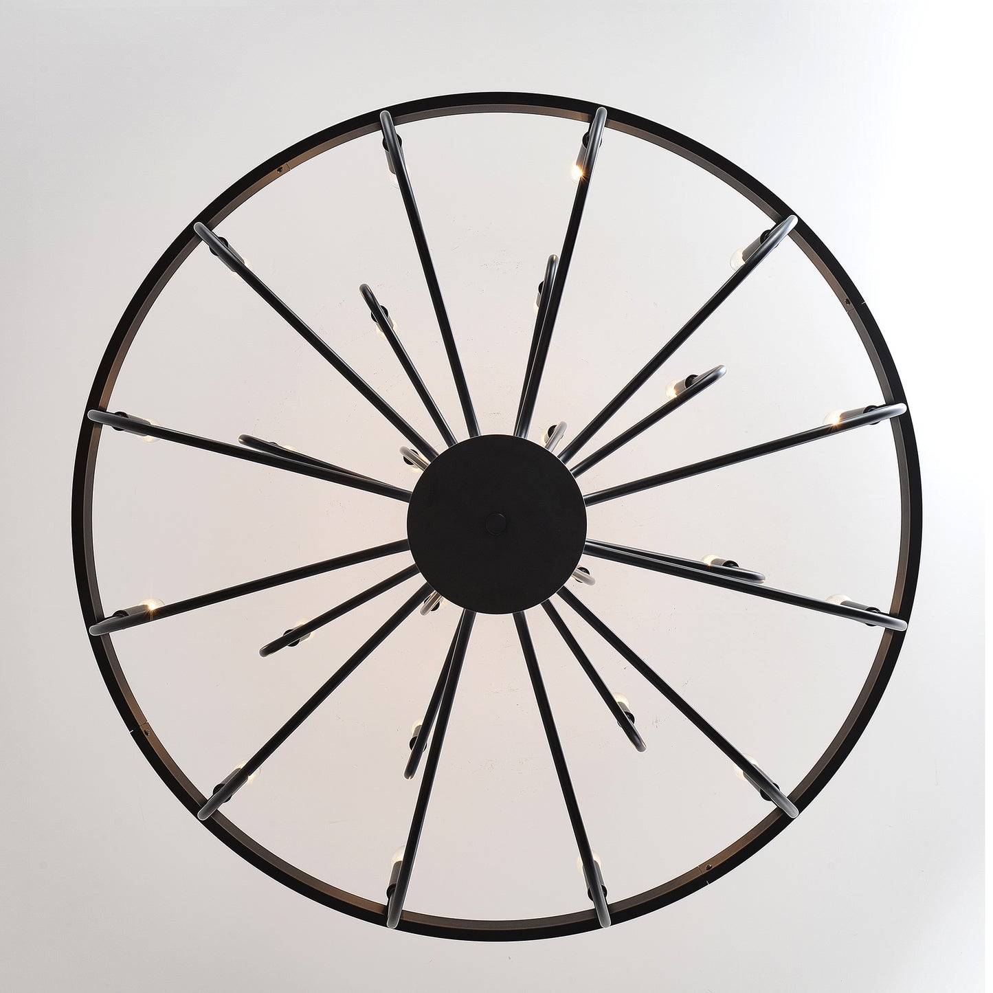 24-Light Black Industrial Chandelier - Modern Farmhouse Pendant Light for Dining & Living Rooms