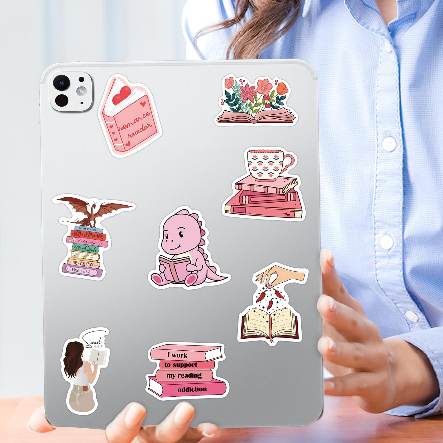 100 Pcs Book Stickers - Aesthetic Vinyl Decals for Scrapbooking