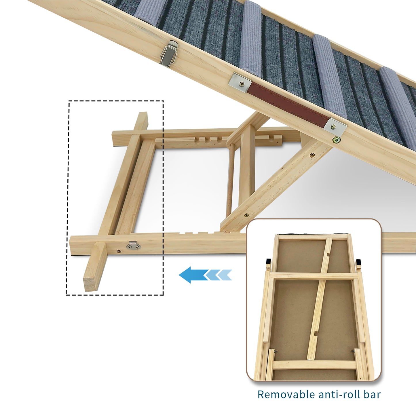 Adjustable Dog Ramp for Couch and Sofa - Non-Slip Pet Steps with Stable Support