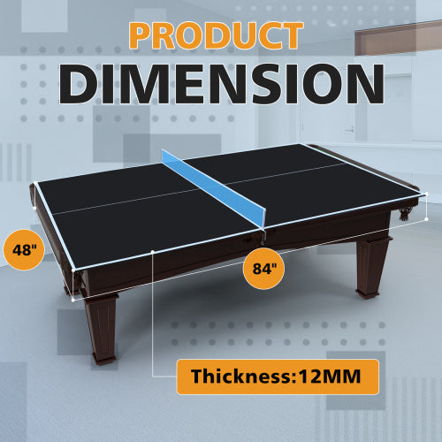 7x4ft Black Foldable Ping Pong Conversion Top - Portable Table Tennis