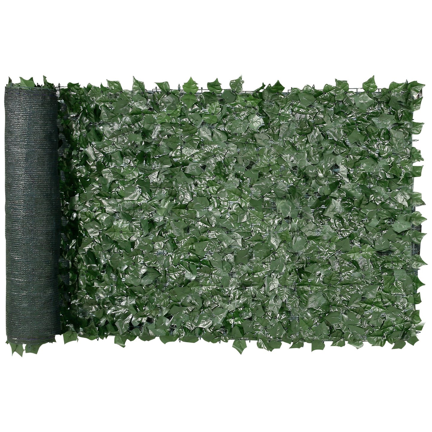 39x98 Faux Ivy Privacy Fence Screen with Mesh Backing - Green