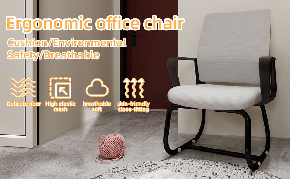 Modern Minimalist Office Chair - Comfortable Metal Frame, Black & Gray