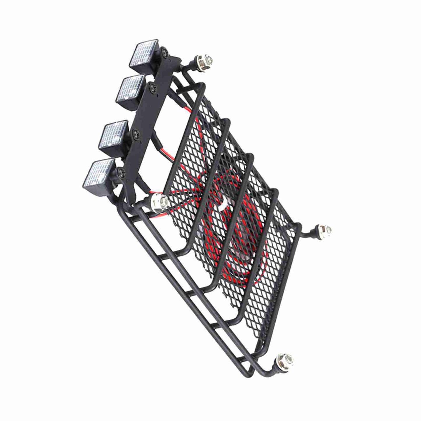 Middle Size Roof Rack Luggage With LED Lights Quadrate For SCX10 1/10