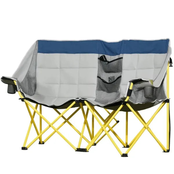 Double Folding Camping Chair with Carry Bag and Cup Holder
