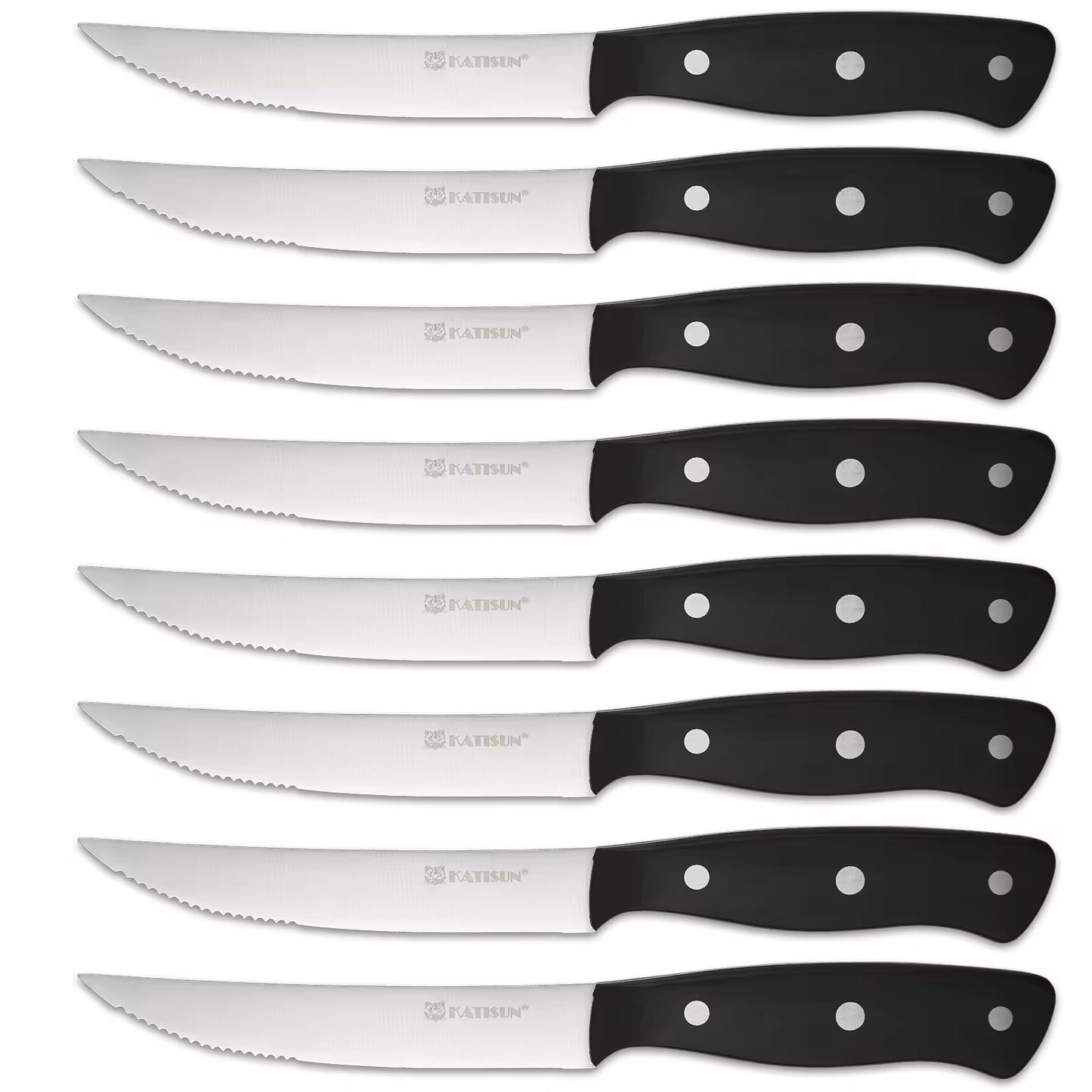 8-Piece Steak Knife Set - Carbon Steel with POM Handles