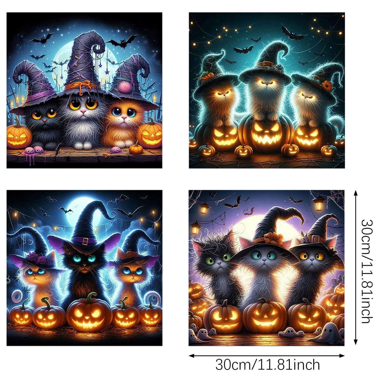 Halloween Diamond Painting Kit - 4 Pack