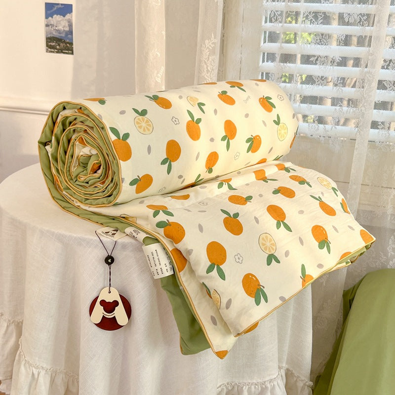 Summer Quilt with Soybean Fiber and Cotton Washable Bedding Set