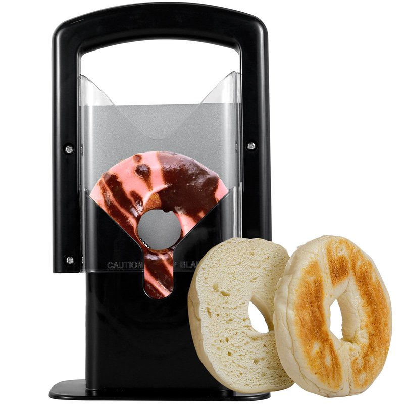 Bagel Cutter Slicer with Safety Handle Stainless Steel Bread Knife - Reusable Kitchen Tool