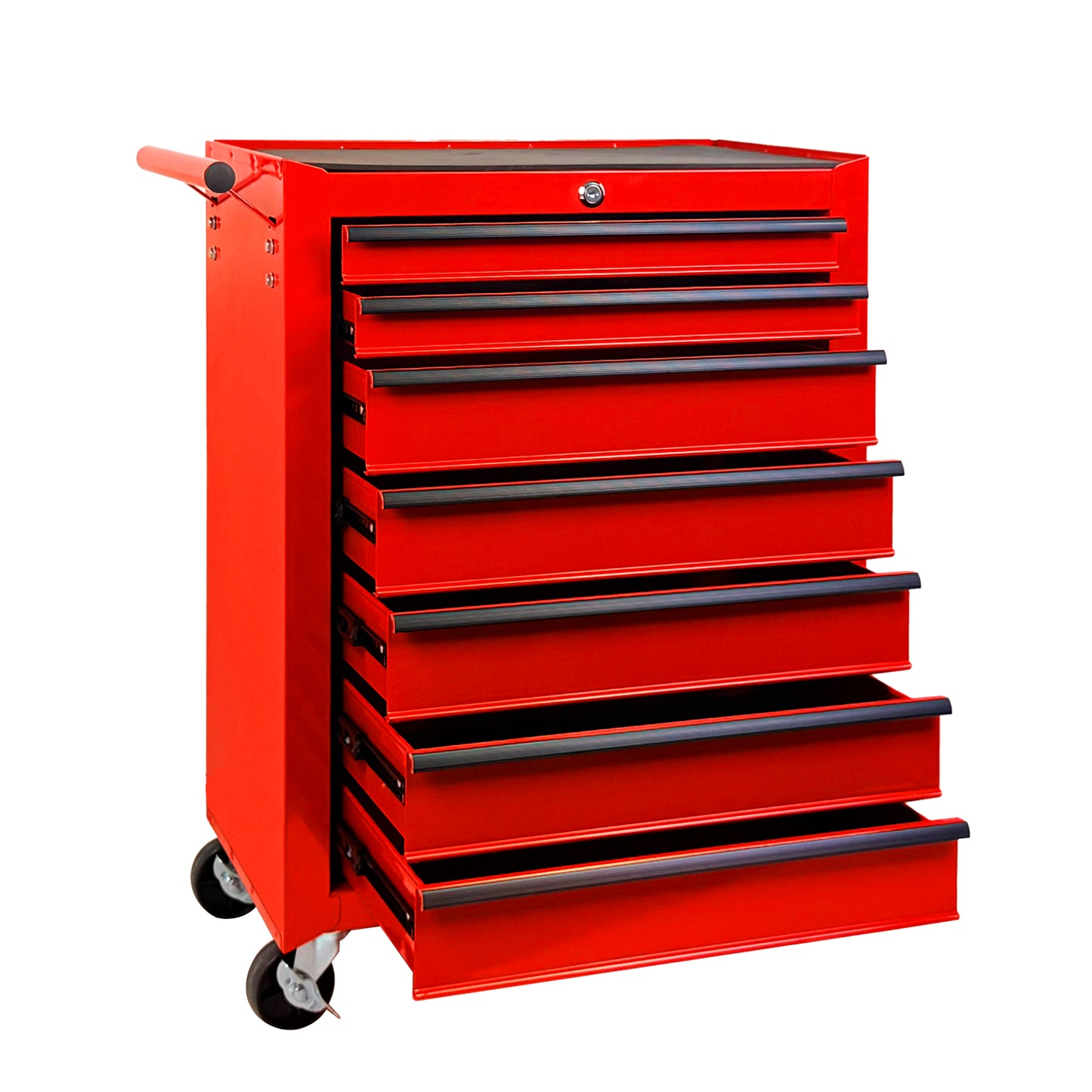 20-Inch Rolling Metal Tool Chest with 7 Drawers, Steel Storage Cabinet, Red