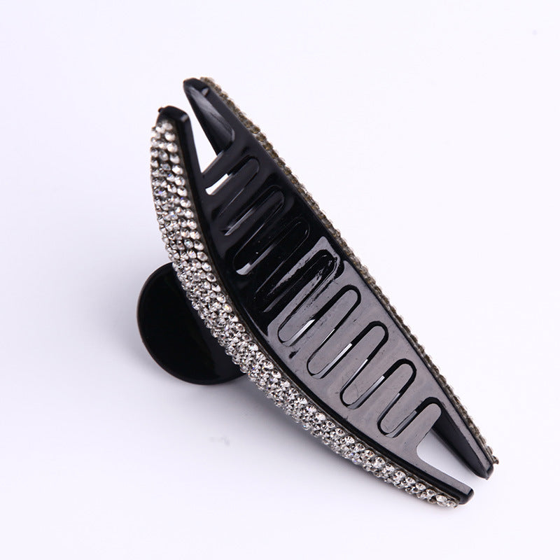 Full Size Rhinestone Hair Barrettes with Diamond Finish - Unisex Fashion Accessory