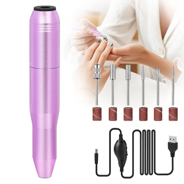 Portable Electric Nail Drill Kit for Acrylic and Gel Nails - Rose Gold