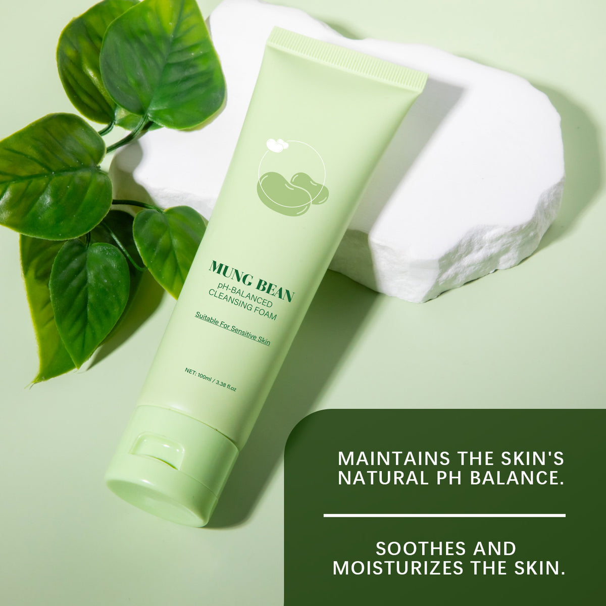 Mung Bean PH Balance Cleansing Foam 100ml - Facial Skin Care for All Skin Types