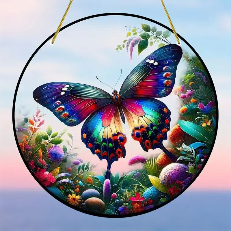 Butterfly Wall Art Decor - Acrylic Hanging Painting for Home & Garden