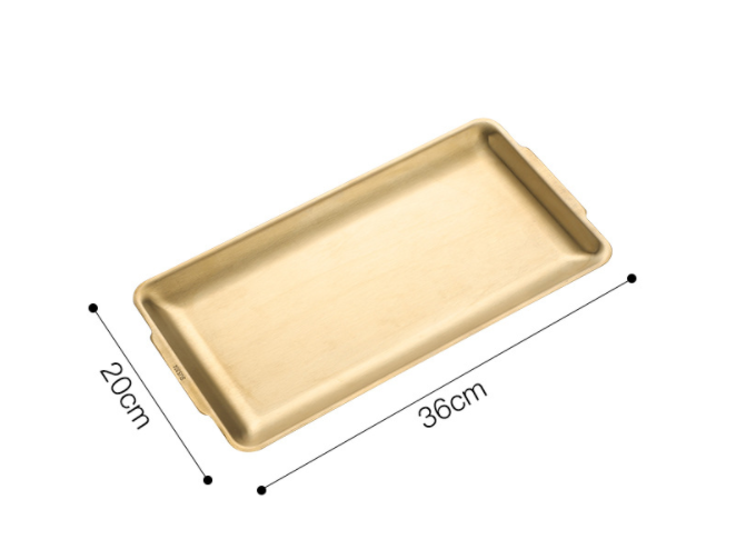 Stainless Steel Rectangular Plate for Korean Barbecue & Food Storage, Durable Tray