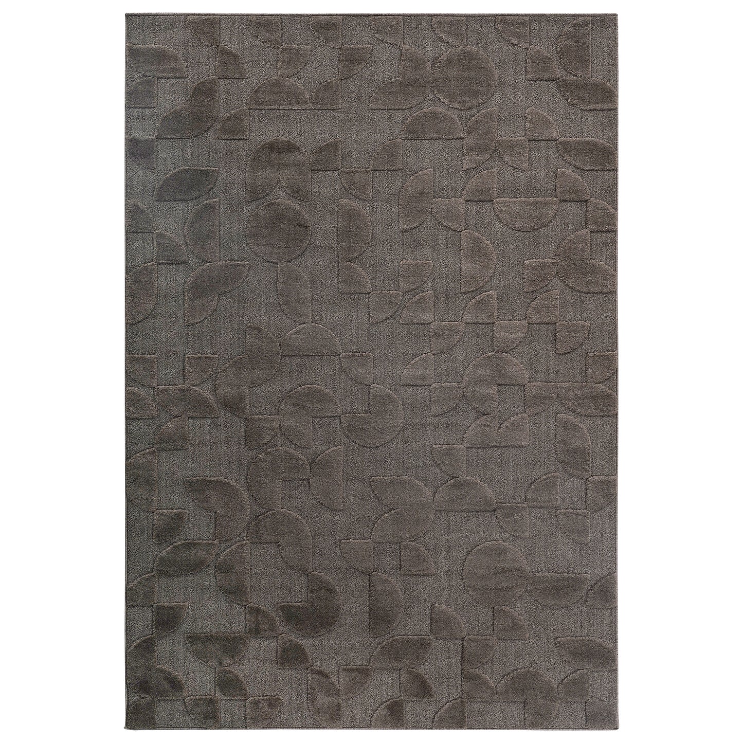 Step Collection High-Low Brown Indoor Area Rug, 2'x3', Modern,