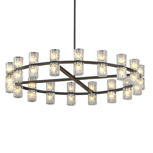 36-Inch Crystal Chandelier - Modern LED Decorative Lighting