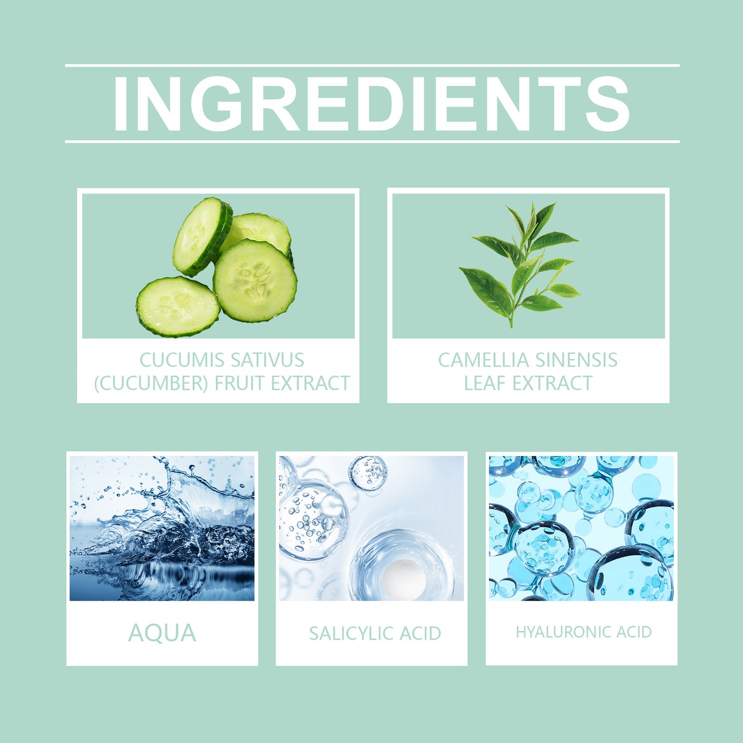 Facial Toner with Green Tea & Hyaluronic Acid - 100ml Acne Care