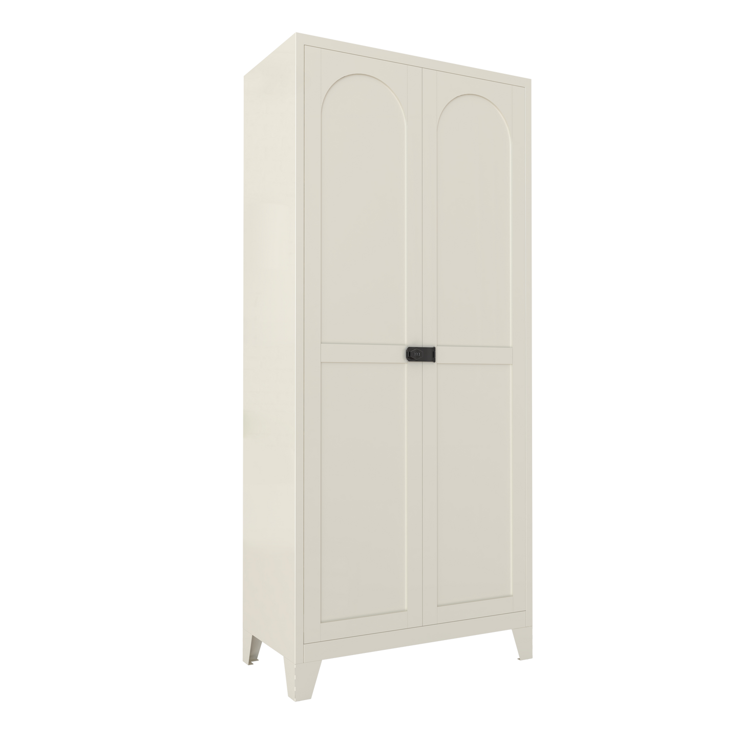 71'' Metal Storage Cabinet with Lock & Adjustable Shelves - Beige