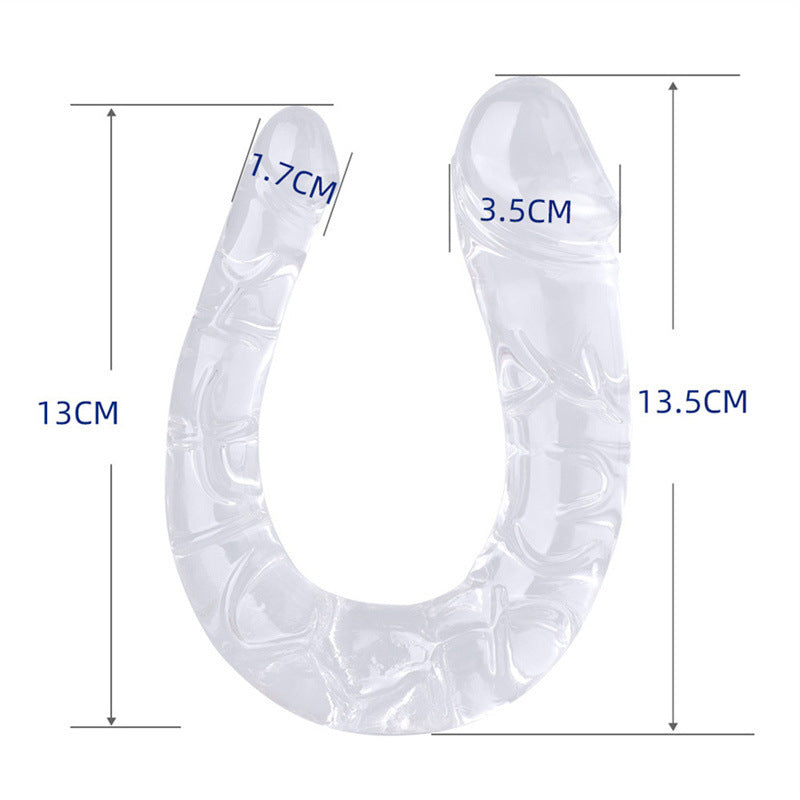 Double-Headed Dragon Transparent Silicone Adult Toy - Multiple Sizes