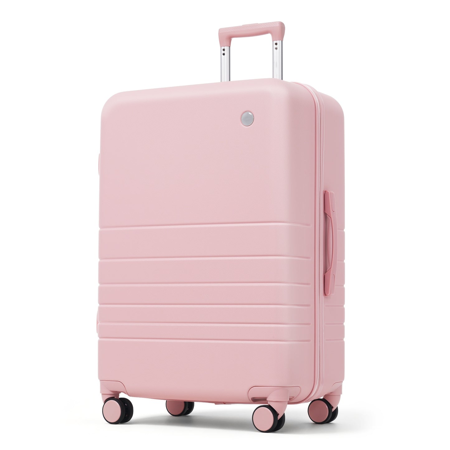 4-Piece Pink Luggage Set with USB Charging Ports & Toiletry Bag