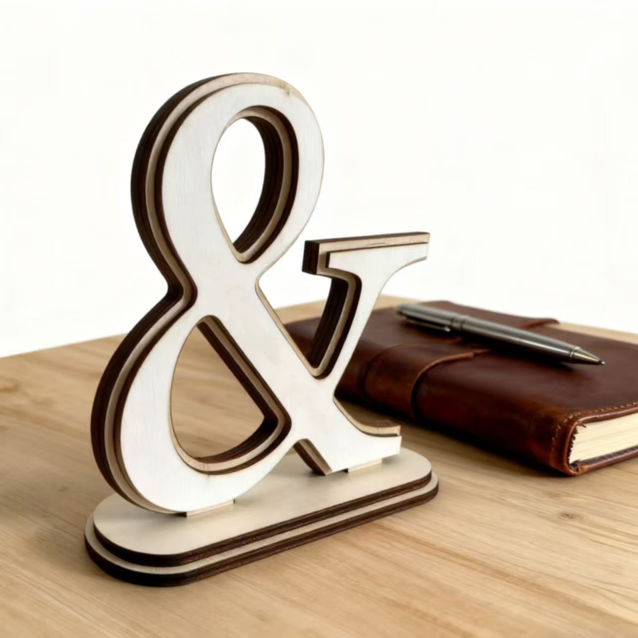 Personalized Wooden Ampersand & Mr Mrs Wedding Table Sign Custom Engraved Couple Names & Date