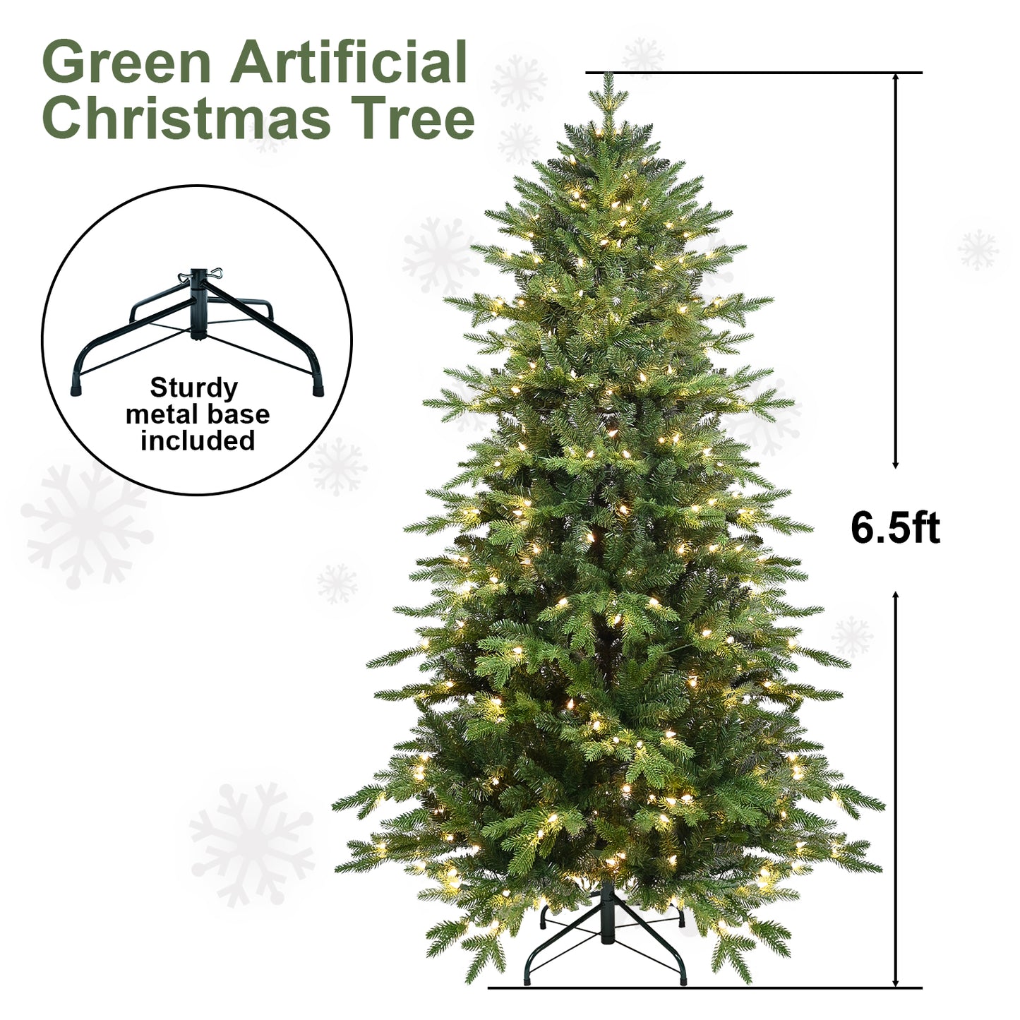 PVC Christmas Tree with Lights - Multiple Heights Available