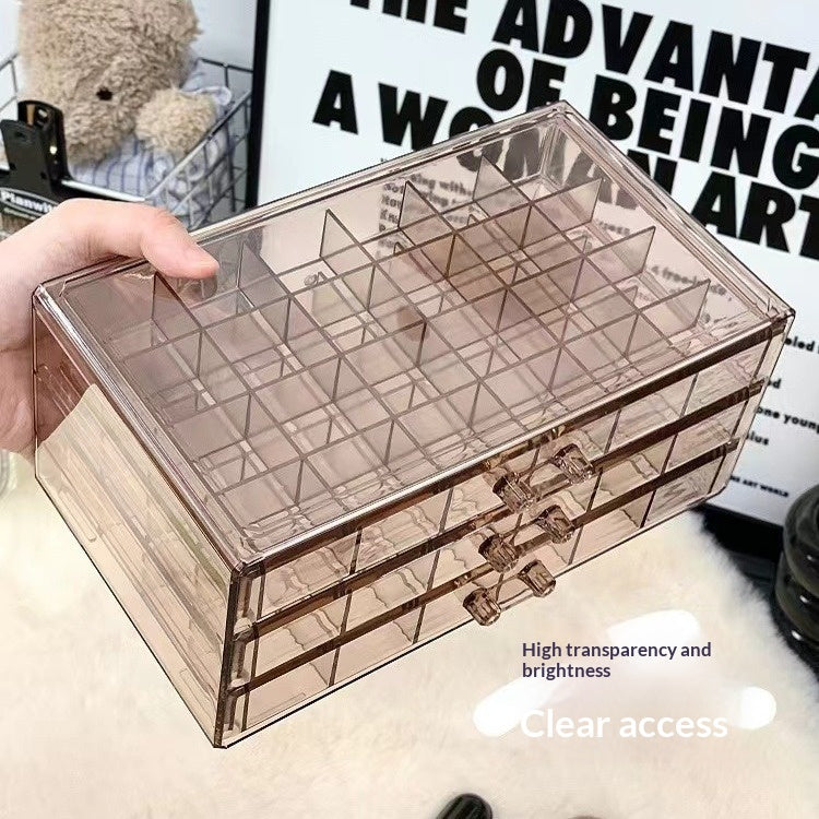 Multi-Tiered Acrylic Jewelry Organizer Box with Compartments - Home Storage