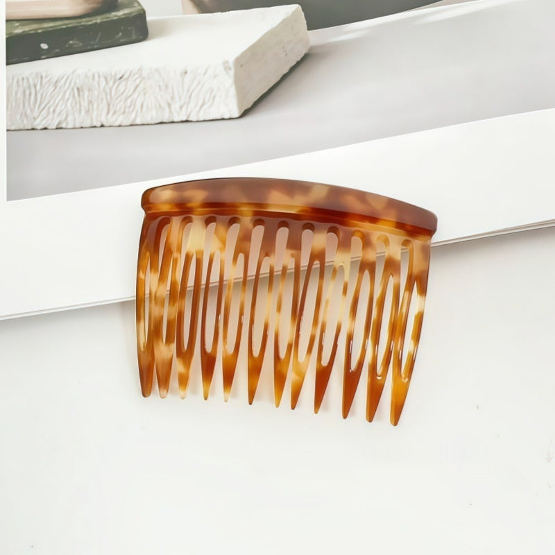 Leopard Print Hair Comb - Acetate Geometric Design