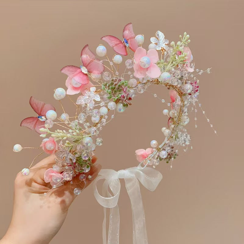 Girls Flower Hair Garland Headband