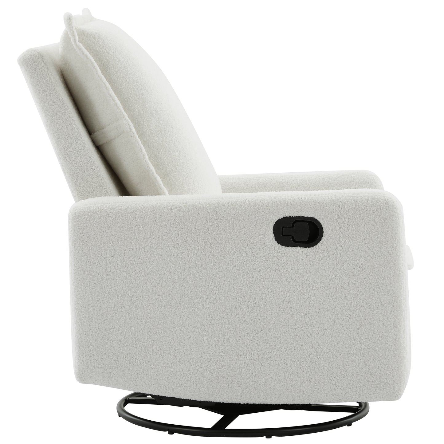 Swivel Rocker Recliner Chair - Teddy Fleece in White