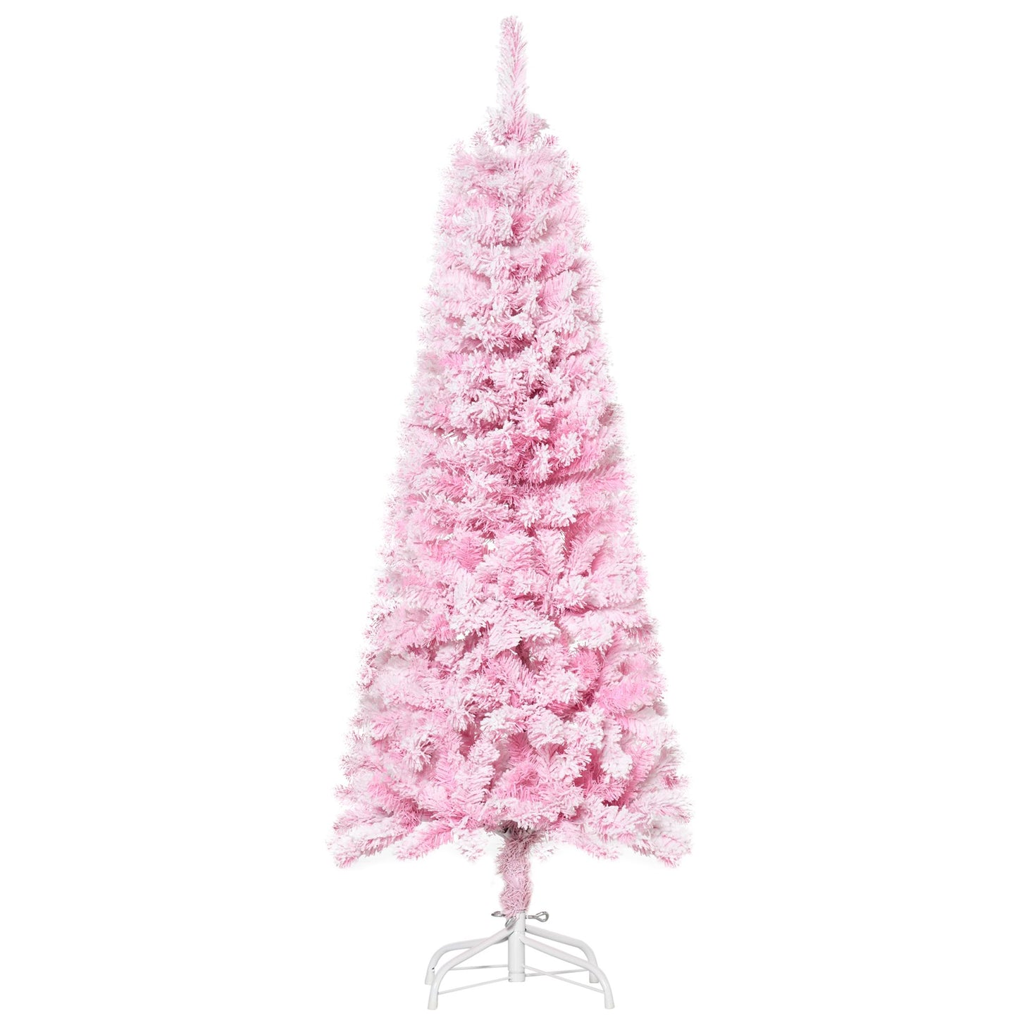 5 FT Pink Snow Flocked Artificial Christmas Tree - Auto Open