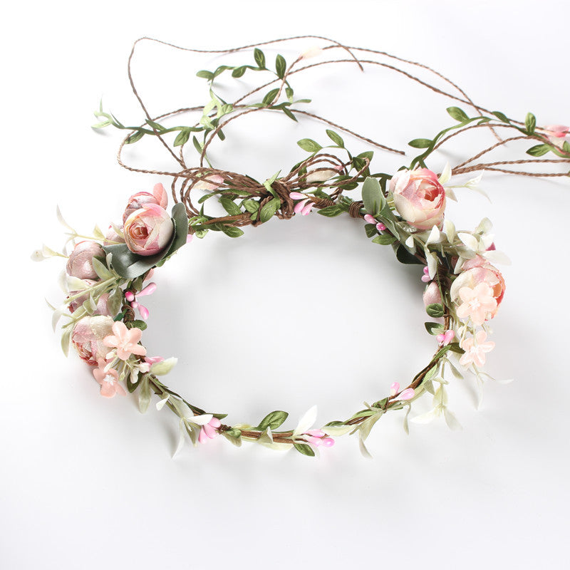 Seaside Flower Wreath Headband for Holiday & Party Decor