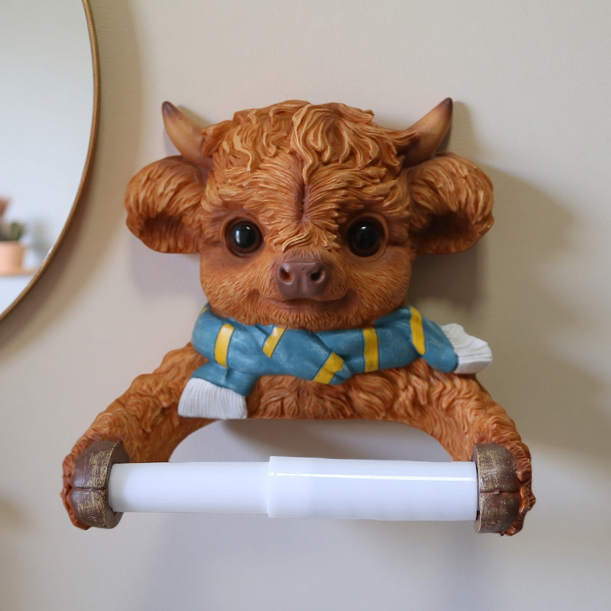 Highland Cow Resin Tissue Holder - Cute Creative Animal Home Decor