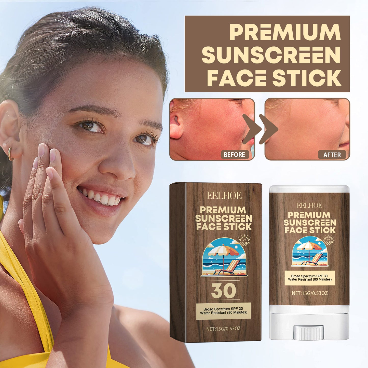 Hydrating Sun Protection Stick with Collagen - Multiple Sizes