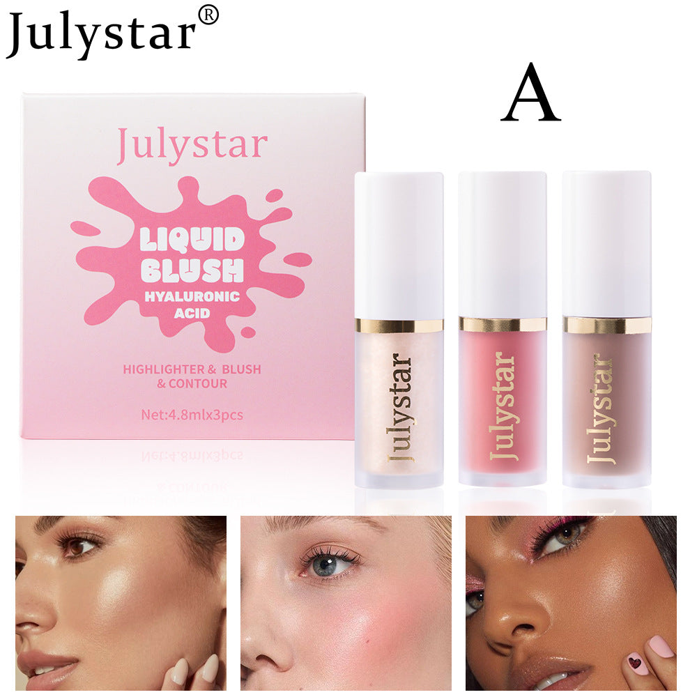 Long-Lasting Facial Blush and Pearly Lip Gloss Makeup Set