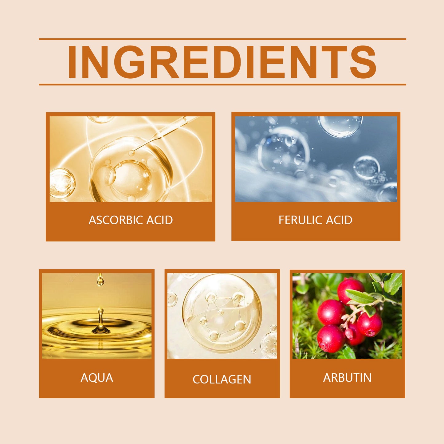 Vitamin C Brightening Facial Serum with Collagen & Arbutin - 30ml