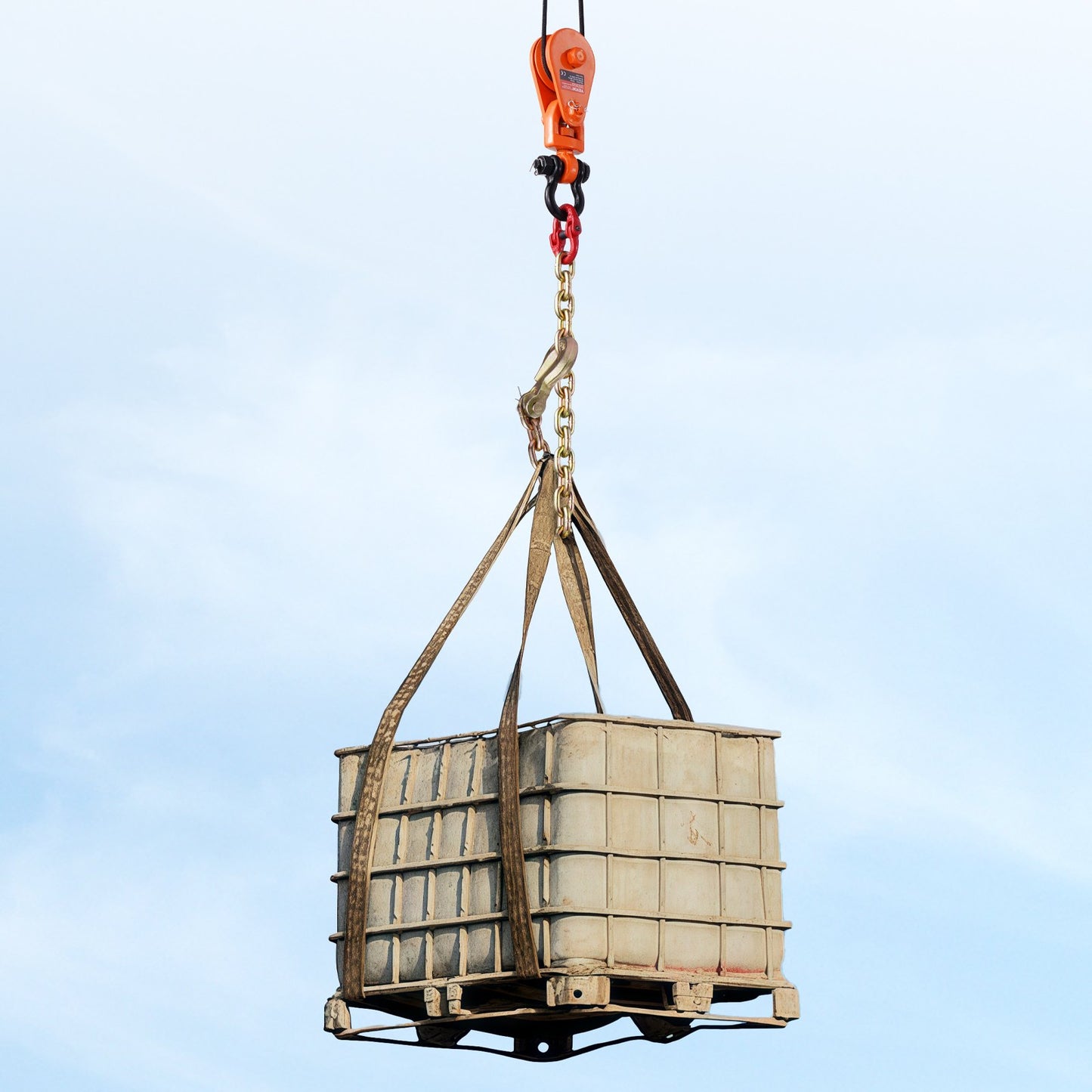 Heavy Duty Snatch Block Pulley 2 Ton with Chain for Towing & Lifting - Blue