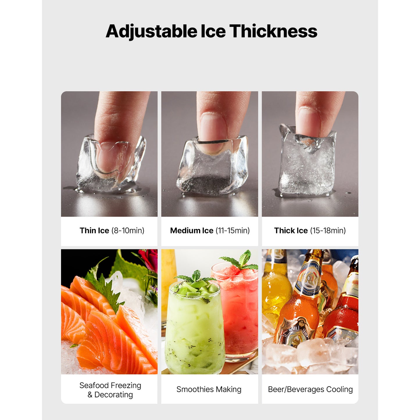 Commercial Stainless Steel Ice Maker Machine - 360 Lbs/Day Self-Cleaning with Ice Tray