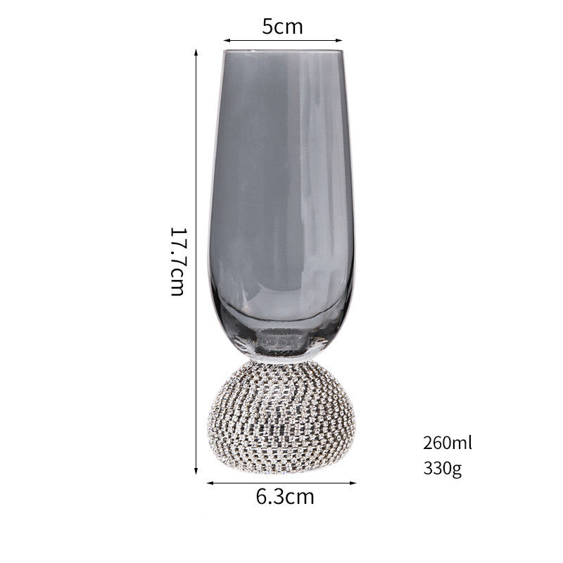 Luxury Diamond-Encrusted Crystal Wine Glass - Multiple Colors & Styles
