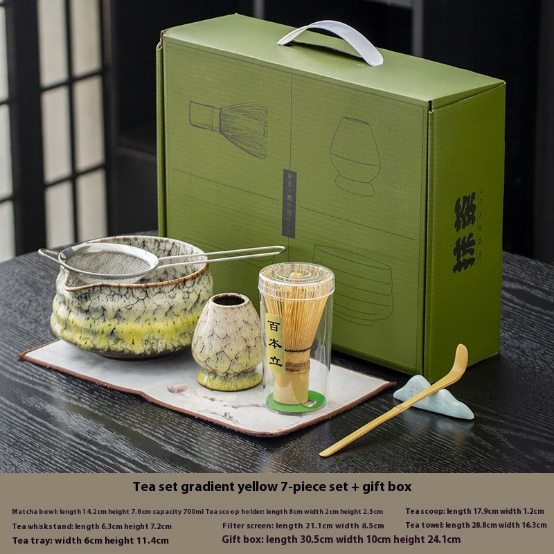 Japanese Style Matcha Bowl Set with Whisk and Accessories - Ceramic Tea Ceremony Kit