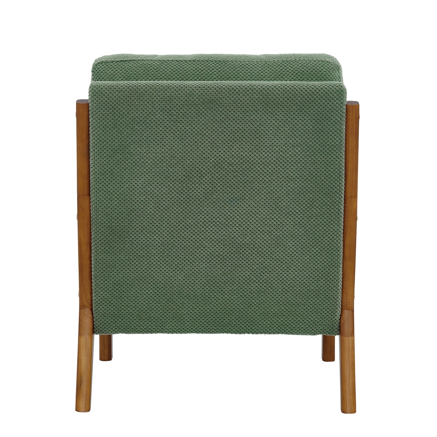 Mid-Century Modern Wooden Lounge Chair - Dark Green