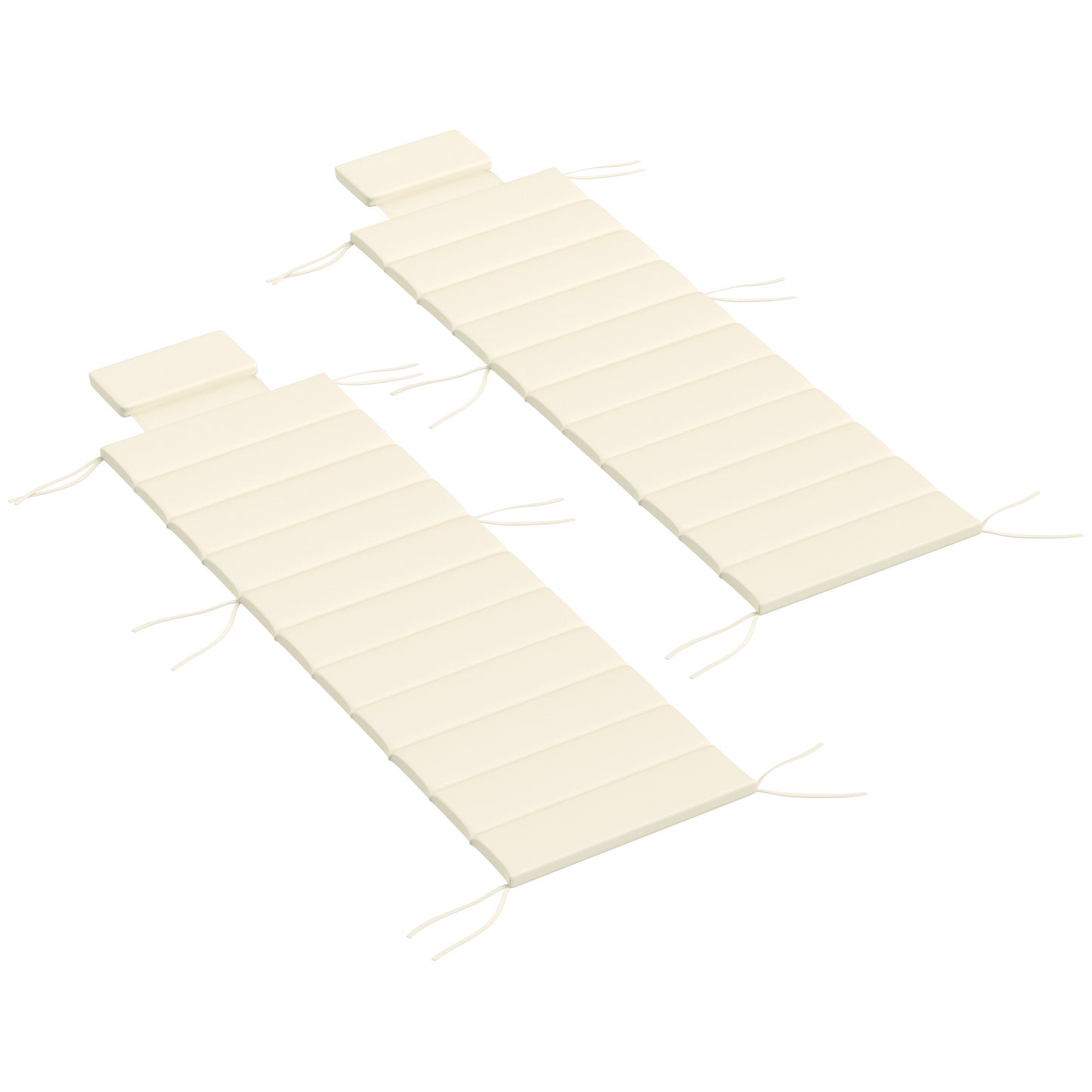 Outdoor Lounge Chair Cushion Set - Foldable, UPF50+, 80" x 26" Cream White