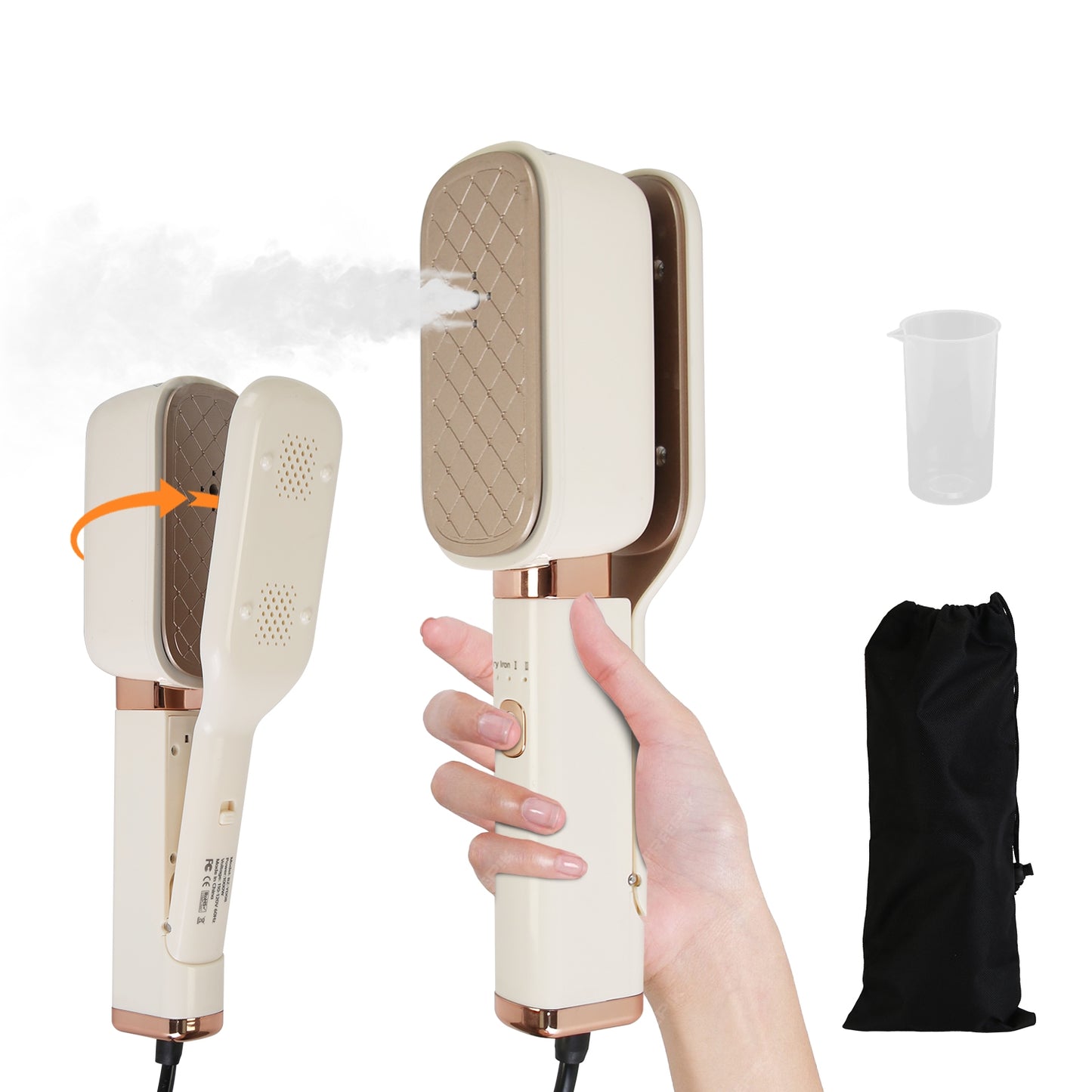 3-in-1 Travel Garment Steamer with Flip Head & Dry/Wet Ironing - 1000W Portable Iron for Clothes