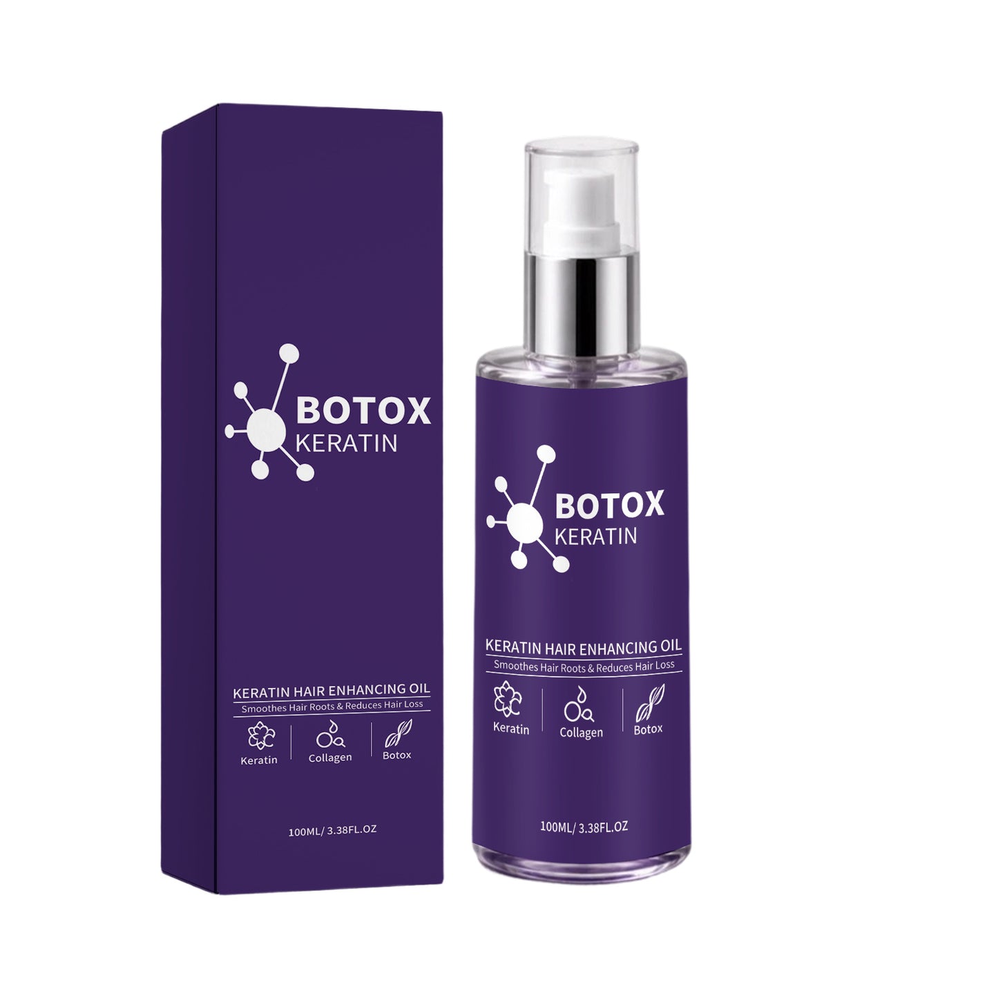 Keratin Hair Oil for Smoothing & Nourishing 100ml - Hair Treatment & Repair