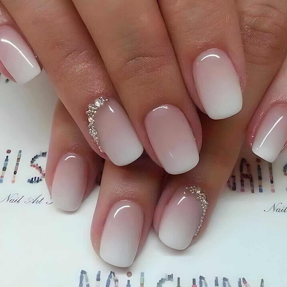 24-Piece Clear Nail Cover Kit - Short Square Transparent Gel Nail Tips